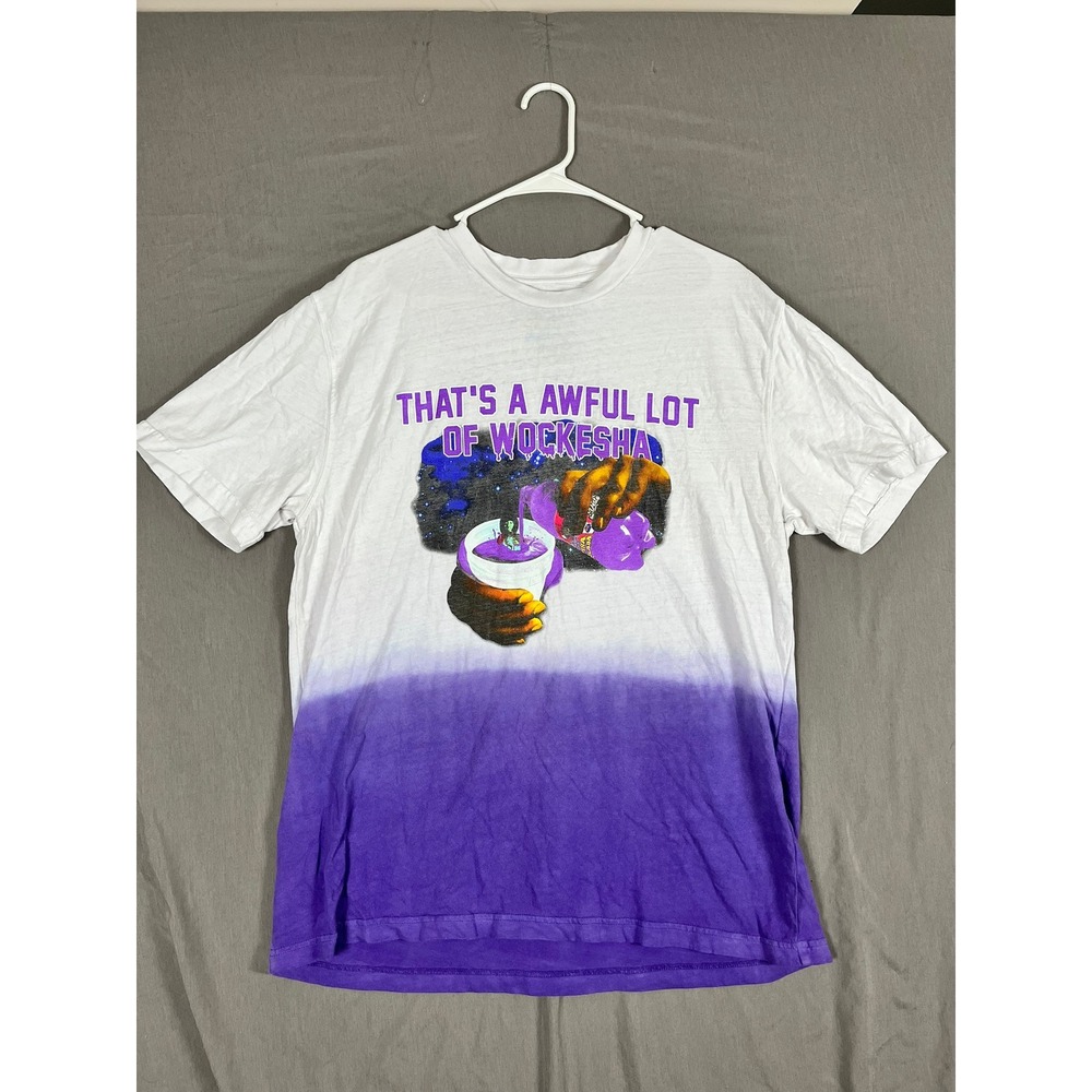 MDY T-Shirt Men XL Wockesha Space Pour White Purple Ombre EUC
